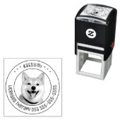 柴犬ドッグペットフォトラウンド セルフインキングスタンプ (インサイチュ)