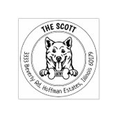 柴犬ドッグ差出人住所ファミリー ラバースタンプ (インプリント)