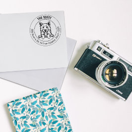 柴犬ドッグ差出人住所ファミリー ラバースタンプ