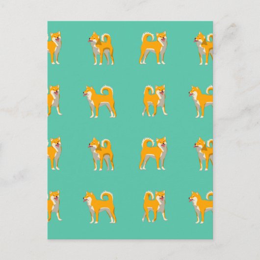 柴犬ドッグ柄 ポストカード (正面)
