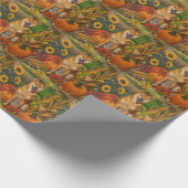 柴犬ドッグ秋の収穫感謝祭 ラッピングペーパー (角)