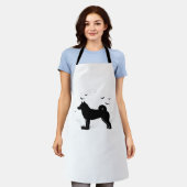 柴犬ドッグ – ハロウィンムーンシルエットオーバーサイズ エプロン (着用した状態)