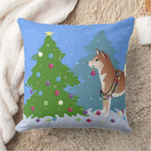 柴犬ド飾ッグのクリスマスツリー クッション (ブランケット)