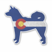 柴犬ハウンドッグブリードコロラド州旗 シール (正面)