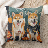 柴犬ハロウィン不気味 クッション (ブランケット)