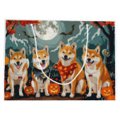 柴犬ハロウィン不気味 ラージペーパーバッグ (裏面)