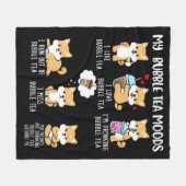 柴犬バブルティーウーマンボバティードッグバブルティー フリースブランケット (正面(横))