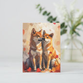 柴犬バレンタインデー ポストカード (スタンド正面)