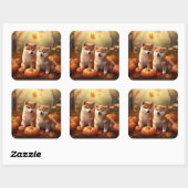 柴犬パピーオータムデライトカボチャ スクエアシール (シート)