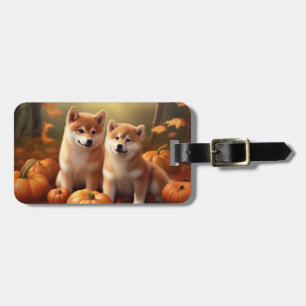 柴犬パピーオータムデライトカボチャ ラゲッジタグ