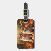 柴犬パピーオータムデライトカボチャ ラゲッジタグ (正面縦)