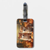 柴犬パピーオータムデライトカボチャ ラゲッジタグ (裏面縦)