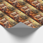 柴犬パピーオータムデライトカボチャ ラッピングペーパー (角)