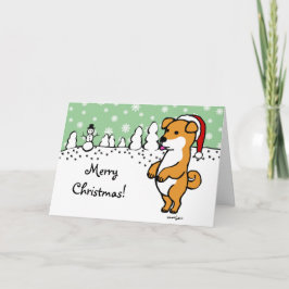 柴犬パピークリスマスサンタ シーズンカード