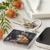 柴犬パンプキンズハロウィンホラー キーホルダー (正面右)