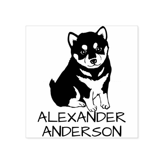 柴犬パーソナライズ ラバースタンプ (インプリント)