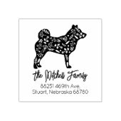 柴犬ファミリー差出人住所 ラバースタンプ (インプリント)