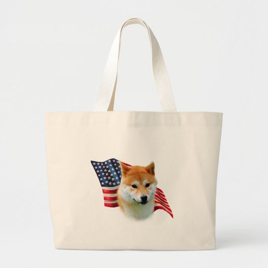 柴犬フラグ ラージトートバッグ (正面)