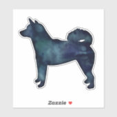 柴犬ブラックウォーターカラーシルエット シール (シート)