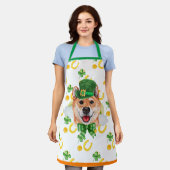 柴犬ホリデーインテリア St Patrick's Day ドッグ エプロン (着用した状態)