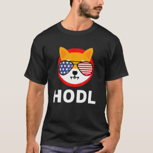 柴犬ホールドコインSHIBトークンUSアメリカ国旗Su Tシャツ