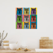 柴犬ポップ・アートのアートポスター ポスター (キッチン)