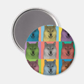 柴犬ポップ・アートの・アート マグネット (正面/裏面)