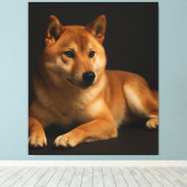 柴犬ポートレート – Shiba Inu Art キャンバスプリント (インサイチュ (ウッドフロア))