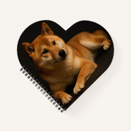 柴犬ポートレート Shiba Inu Art Heart Shaped Spiral ノートブック