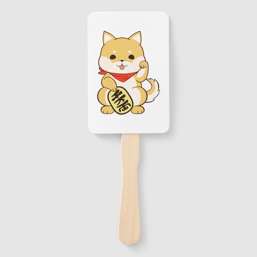 柴犬ラッキーキャットポーズ ハンドファン (正面)
