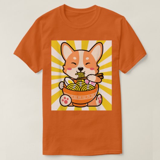 柴犬ラーメンアニメかわいいかわいい10代のプレゼント Tシャツ (デザイン正面)