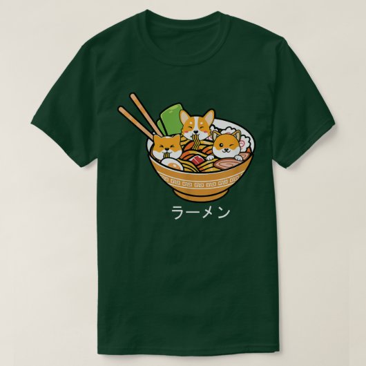 柴犬ラーメンアニメかわいいねこ10代のギフト1533 Tシャツ (デザイン正面)