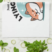 柴犬リラックスアート：芝が低い キッチンタオル (折り畳み)