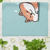 柴犬リラックスアート：芝が低い キッチンタオル (折り畳み)