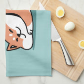 柴犬リラックスアート：芝が低い キッチンタオル (四つ折り)