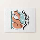 柴犬リラックスアート:芝が低い ジグソーパズル (横)