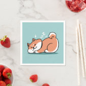 柴犬リラックスアート：芝が低い スタンダードカクテルナプキン (インサイチュ)