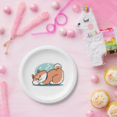 柴犬リラックスアート：芝が低い ペーパープレート (パーティー)