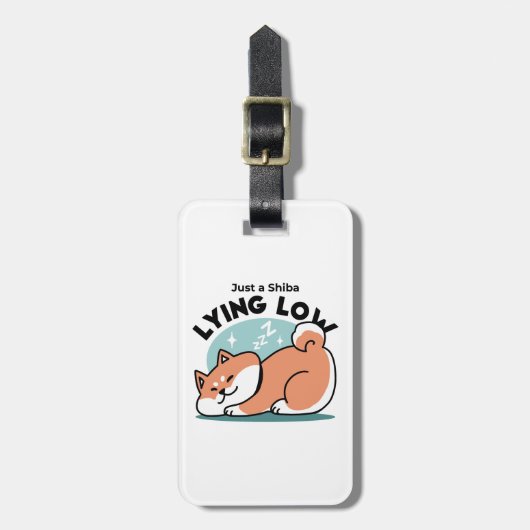 柴犬リラックスアート:芝が低い ラゲッジタグ (正面縦)