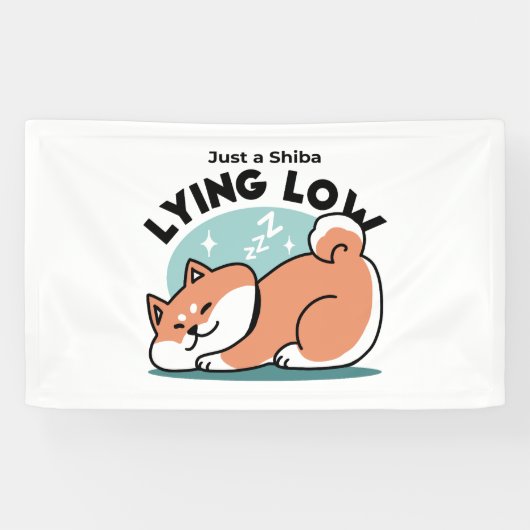 柴犬リラックスアート:芝が低い 横断幕 (横)