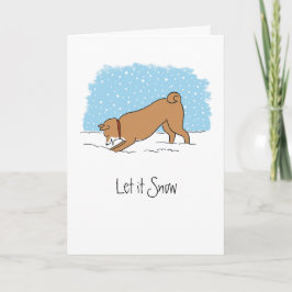 柴犬レットイットスノーハッピードッグクリスマスクリスマス シーズンカード
