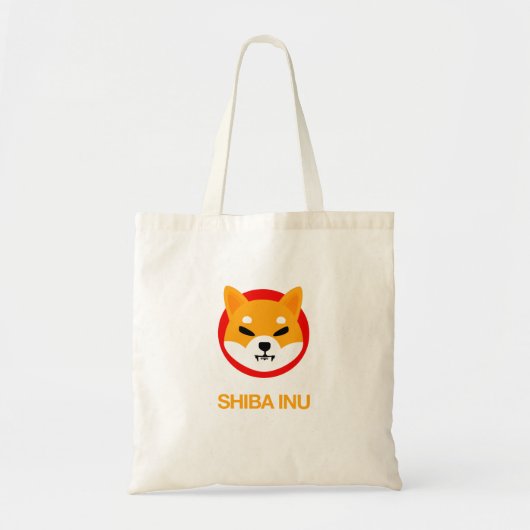 柴犬ロゴと下部テキストトートバッグ トートバッグ (正面)
