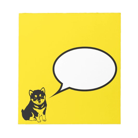 柴犬中国のドッグ年の誕生日の音声バブル ノートパッド (正面)