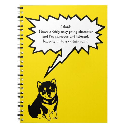 柴犬中国のドッグ年2018スピーチバブルN ノートブック (正面)