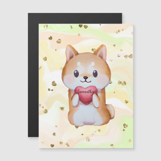 柴犬保持ハート (正面/裏面)