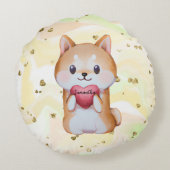 柴犬保持ハート ラウンドクッション (裏面)