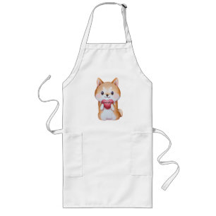 柴犬保持ハート ロングエプロン