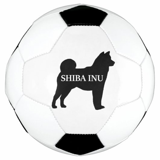 柴犬名サイロ黒 サッカーボール (正面)