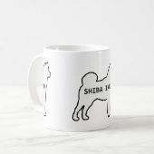 柴犬名シルエットクリーム コーヒーマグカップ (正面左)