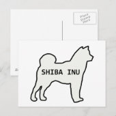 柴犬名シルエットクリーム ポストカード (正面/裏面)